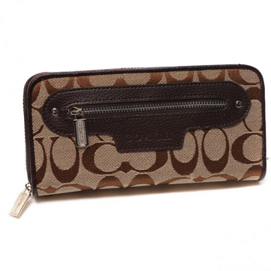 Coach Zip In Monogram Large Coffee Wallets DUK | Coach Outlet Canada